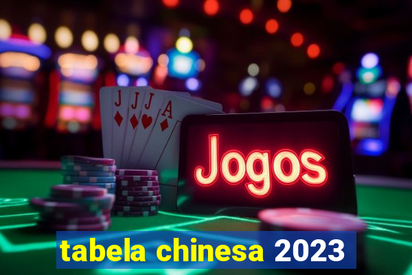 tabela chinesa 2023