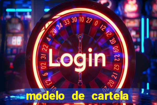 modelo de cartela de bingo em branco