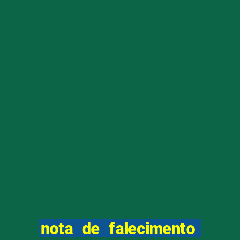 nota de falecimento em campos altos hoje