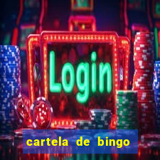 cartela de bingo cha de bebe