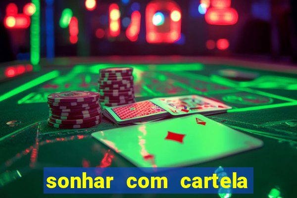 sonhar com cartela de bingo